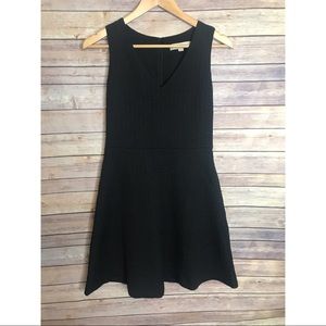 Ann Taylor Loft black patterned knit dress